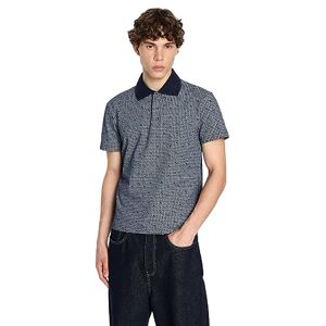 Giorgio Armani Exchange Polo de algodón elástico para Hombre, Ajuste Regular, con micrologotipo, Marino, M Giorgio Armani Exchange Polo de algodón elástico para Hombre, Ajuste Regular, con micrologotipo, Marino, M