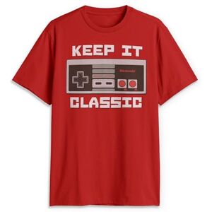 Nintendo Keep It Classic Playera para Hombre, Rojo -, M Nintendo Keep It Classic Playera para Hombre, Rojo -, M