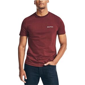 Nautica Camiseta de manga corta con cuello redondo liso para hombre, color burdeos real, talla L Nautica Camiseta de manga corta con cuello redondo liso para hombre, color burdeos real, talla L