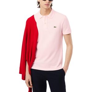 Lacoste Polo clásico de piqué ajustado y manga corta para hombre, rosa flamenco, 4 Lacoste Polo clásico de piqué ajustado y manga corta para hombre, rosa flamenco, 4