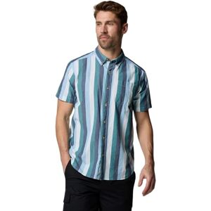 Columbia Rapid Rivers II Camisa de Manga Corta para Hombre, Rayas Anchas Azules onduladas, X-Large Columbia Rapid Rivers II Camisa de Manga Corta para Hombre, Rayas Anchas Azules onduladas, X-Large