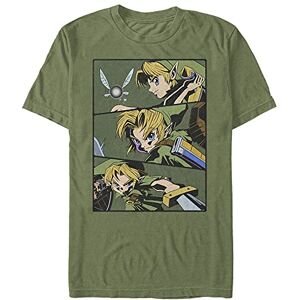 Nintendo Anime Slice Playera para Hombre, Verde(Military Green), M Nintendo Anime Slice Playera para Hombre, Verde(Military Green), M