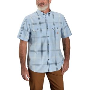 Carhartt 106140 Camisa de manga corta a cuadros para hombre, ajuste holgado, talla XXXL, color azul niebla, azul (Fog Blue) Carhartt 106140 Camisa de manga corta a cuadros para hombre, ajuste holgado, talla XXXL, color azul niebla, azul (Fog Blue)