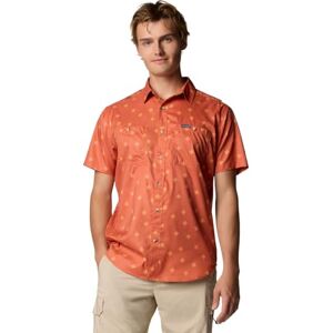 Columbia Utilizer Manga Corta Tejida Estampada para Hombre, Tonal Sundot Toscano, Large Columbia Utilizer Manga Corta Tejida Estampada para Hombre, Tonal Sundot Toscano, Large