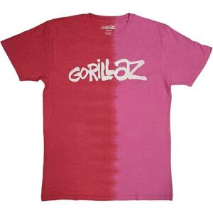 Rock Off officially licensed products Gorillaz playera de dos tonos con pinceles, logotipo oficial unisex, color rojo, Rojo, M Rock Off officially licensed products Gorillaz playera de dos tonos con pinceles, logotipo oficial unisex, color rojo, Rojo, M