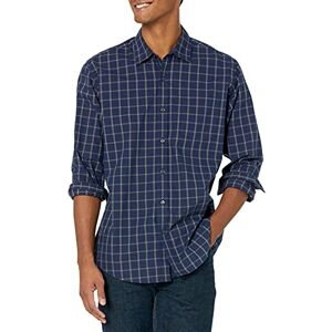 Amazon Essentials Camisa casual de popelina de manga larga para hombre, ajuste regular, color azul marino, ventana, talla M Amazon Essentials Camisa casual de popelina de manga larga para hombre, ajuste regular, color azul marino, ventana, talla M