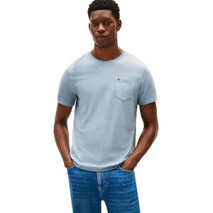 Tommy Hilfiger Essential Playera de Manga Corta de algodón con Bolsillo para Hombre, Málaga Blue HEA, Large Tommy Hilfiger Essential Playera de Manga Corta de algodón con Bolsillo para Hombre, Málaga Blue HEA, Large
