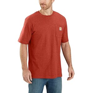 Carhartt Playera de Manga Corta Pesada con Bolsillo para Hombre (también Disponible en Tallas Grandes y Altas), Chili Pepper Brezo, M Carhartt Playera de Manga Corta Pesada con Bolsillo para Hombre (también Disponible en Tallas Grandes y Altas), Chili Pepper Brezo, M
