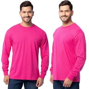 Fruit of the Loom Eversoft Playera de Manga Larga de algodón para Hombre, Transpirable y Absorbe la Humedad con Control de olores, Manga Larga Cyber Pink, Large Fruit of the Loom Eversoft Playera de Manga Larga de algodón para Hombre, Transpirable y Absorbe la Humedad con Control de olores, Manga Larga Cyber Pink, Large