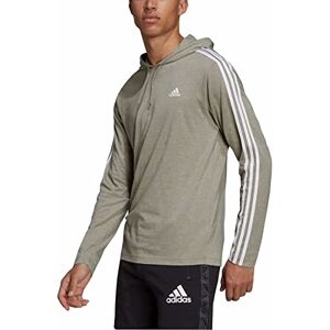 Adidas Mens Lightweight Pullover Hoodie T-Shirt (2X-Large, Heather Olive/White) Adidas Mens Lightweight Pullover Hoodie T-Shirt (2X-Large, Heather Olive/White)