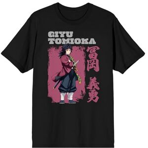 Bioworld Demon Slayer Giyu Tomioka playera de manga corta con cuello redondo para adulto, Negro -, X-Large Bioworld Demon Slayer Giyu Tomioka playera de manga corta con cuello redondo para adulto, Negro -, X-Large