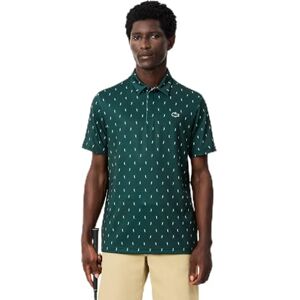 Lacoste Polo Deportivo para Hombre, Ajuste Regular, protección contra Rayos UV, para Golf, Estampado Verde Bosque/harina, Large Lacoste Polo Deportivo para Hombre, Ajuste Regular, protección contra Rayos UV, para Golf, Estampado Verde Bosque/harina, Large