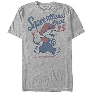 Nintendo Super Mario Running Profile 1985 Playera para Hombre, Athletic Heather, X-Large Nintendo Super Mario Running Profile 1985 Playera para Hombre, Athletic Heather, X-Large