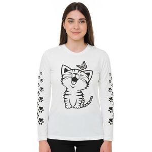 Aditivo Playeras de Mujer Estampada Gatos, Blusas de Moda de Manga Corta, Cómoda y Casual con Colores Nitidos y Duraderos. (MX/US, Alfa, Chico, Regular, Regular, Hueso) Aditivo Playeras de Mujer Estampada Gatos, Blusas de Moda de Manga Corta, Cómoda y Casual con Colores Nitidos y Duraderos. (MX/US, Alfa, Chico, Regular, Regular, Hueso)