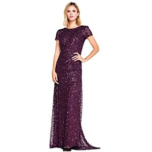 Adrianna Papell Vestido de Manga Corta con Lentejuelas para Mujer, Cabernet, 12 Adrianna Papell Vestido de Manga Corta con Lentejuelas para Mujer, Cabernet, 12