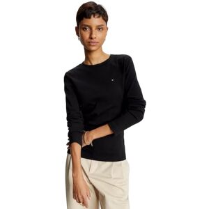 Tommy Hilfiger Women's Slim Fit Favorite Long Sleeve Crewneck Flag Logo T-Shirt, Black, L Tommy Hilfiger Women's Slim Fit Favorite Long Sleeve Crewneck Flag Logo T-Shirt, Black, L