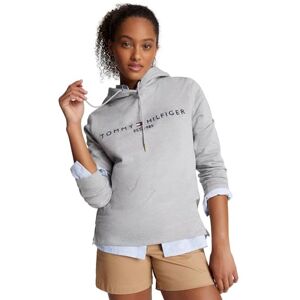Tommy Hilfiger Women's Embroidered Tommy Logo Hoodied Sweatshirt, GreyHtr, M Tommy Hilfiger Women's Embroidered Tommy Logo Hoodied Sweatshirt, GreyHtr, M