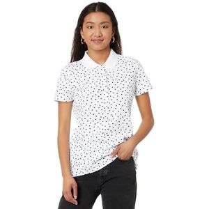 Tommy Hilfiger Polo para Mujer con Estampado de Lunares, Blanco Brillante/Cielo Capitán, X-Small Tommy Hilfiger Polo para Mujer con Estampado de Lunares, Blanco Brillante/Cielo Capitán, X-Small