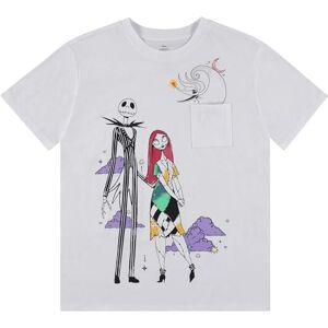 Disney Jack Skellington playera de manga corta para mujer, diseño de The Nightmare Before Christmas Sally, Oogie Boogie, Bolsillo blanco, M Disney Jack Skellington playera de manga corta para mujer, diseño de The Nightmare Before Christmas Sally, Oogie Boogie, Bolsillo blanco, M