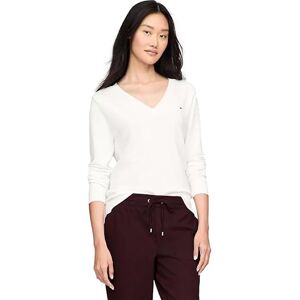 Tommy Hilfiger Suéter ligero con cuello en V para mujer, La Vía Láctea., M Tommy Hilfiger Suéter ligero con cuello en V para mujer, La Vía Láctea., M
