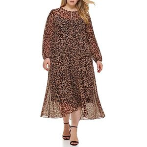 Tommy Hilfiger Vestido Midi con Cuello Abotonado para Mujer, Negro/Bronceado, 4 Petite Tommy Hilfiger Vestido Midi con Cuello Abotonado para Mujer, Negro/Bronceado, 4 Petite
