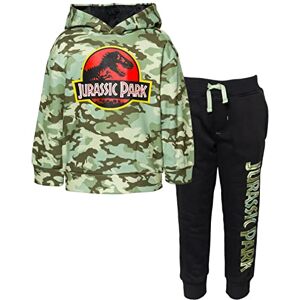 Jurassic World Dinosaur Jurassic Park Conjunto de sudadera con capucha y pantalones de forro polar para ni os peque os a grandes, Negro / Verde, 5 A os Jurassic World Dinosaur Jurassic Park Conjunto de sudadera con capucha y pantalones de forro polar para ni os peque os a grandes, Negro / Verde, 5 A os