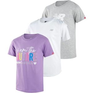 New Balance Camisetas atléticas para niñas, paquete de 3 camisetas de rendimiento activo para niñas, playera deportiva de manga corta con cuello redondo, púrpura/blanco/gris , 14-16 New Balance Camisetas atléticas para niñas, paquete de 3 camisetas de rendimiento activo para niñas, playera deportiva de manga corta con cuello redondo, púrpura/blanco/gris , 14-16