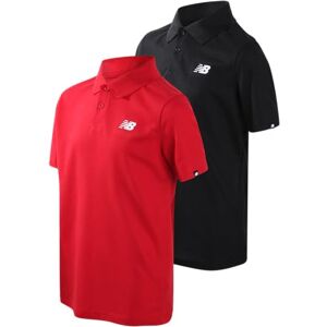 New Balance playera tipo polo para ni o, paquete de 2 camisetas de manga corta para uniforme escolar de ajuste seco, camisa de golf con cuello de rendimiento (8-20), Negro/Rojo, 18-20 New Balance playera tipo polo para ni o, paquete de 2 camisetas de manga corta para uniforme escolar de ajuste seco, camisa de golf con cuello de rendimiento (8-20), Negro/Rojo, 18-20