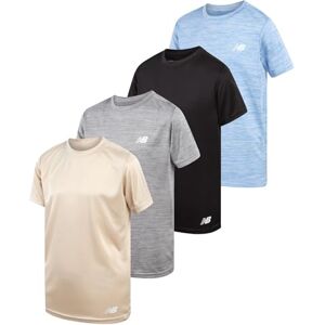 New Balance Camisetas atléticas para niños, paquete de 4 camisetas de rendimiento activo para niños, cuello redondo, manga corta, para niños, Rain Space Sky Black, 10-12 New Balance Camisetas atléticas para niños, paquete de 4 camisetas de rendimiento activo para niños, cuello redondo, manga corta, para niños, Rain Space Sky Black, 10-12