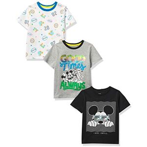 Amazon Essentials Disney Marvel Star Wars Camisetas de manga corta para niños(anteriormente Spotted Zebra), paquete de 3, blanco/gris/negro, Mickey y amigos, talla M Amazon Essentials Disney Marvel Star Wars Camisetas de manga corta para niños(anteriormente Spotted Zebra), paquete de 3, blanco/gris/negro, Mickey y amigos, talla M