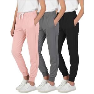 Real Essentials Paquete de 3: pantalones deportivos casuales para niñas de 7 a 16 años, set 8, Small Real Essentials Paquete de 3: pantalones deportivos casuales para niñas de 7 a 16 años, set 8, Small
