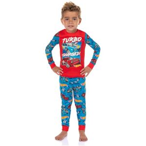 INTIMO Hot Wheels Conjunto de pijama de 2 piezas para niños pequeños con ajuste ajustado, Multi colorido, 4 Años INTIMO Hot Wheels Conjunto de pijama de 2 piezas para niños pequeños con ajuste ajustado, Multi colorido, 4 Años