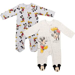 Disney Baby Paquete de 2 cremalleras Sleep N' Plays para recién nacidos (recién nacido 24 meses), Mickey Mouse / Gris, Recién nacido Disney Baby Paquete de 2 cremalleras Sleep N' Plays para recién nacidos (recién nacido 24 meses), Mickey Mouse / Gris, Recién nacido