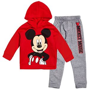 Disney Mickey Mouse Toddler Boys Fleece Pullover Hoodie and Pants Set Red 4T Disney Mickey Mouse Toddler Boys Fleece Pullover Hoodie and Pants Set Red 4T