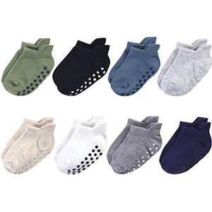 Touched by Nature Calcetines de algodón orgánico para bebé con agarre antideslizante para resistencia a caídas, Color azul y negro., 12-24 Meses Touched by Nature Calcetines de algodón orgánico para bebé con agarre antideslizante para resistencia a caídas, Color azul y negro., 12-24 Meses