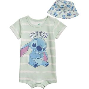 Disney Lion King Mickey Mouse Winnie the Pooh Jack Skellington Lilo & Stitch Mameluco y sombrero de sol para bebé recién nacido a bebé, Stitch, Green, 0-3 meses Disney Lion King Mickey Mouse Winnie the Pooh Jack Skellington Lilo & Stitch Mameluco y sombrero de sol para bebé recién nacido a bebé, Stitch, Green, 0-3 meses