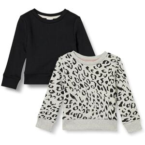 Amazon Essentials Sudaderas de forro polar con cuello redondo para niñas, paquete de 2, color gris claro jaspeado/negro, guepardo, talla XG Amazon Essentials Sudaderas de forro polar con cuello redondo para niñas, paquete de 2, color gris claro jaspeado/negro, guepardo, talla XG