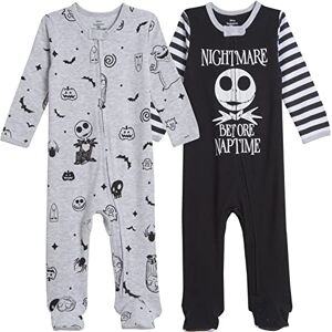Disney Nightmare Before Christmas Jack Skellington Baby Boys 2 Pack Footed Coveralls 3-6 Months White/Black Disney Nightmare Before Christmas Jack Skellington Baby Boys 2 Pack Footed Coveralls 3-6 Months White/Black