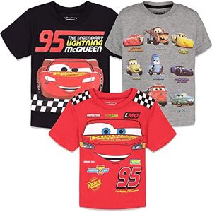 Disney Pixar Cars Tow Mater Lightning McQueen Paquete de 3 camisetas de bebé a niño grande, Varios colores, 8 Disney Pixar Cars Tow Mater Lightning McQueen Paquete de 3 camisetas de bebé a niño grande, Varios colores, 8
