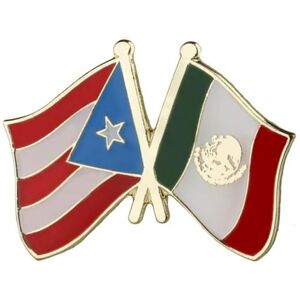 Pinstant Banderas cruzadas con bandera nacional mexicana de Puerto Rico, Alliance de Amor, Alianza de Amor, Alliance, Pin esmaltado de 1 pulgada, 2.54cm (1''), Esmalte, Esmalte Pinstant Banderas cruzadas con bandera nacional mexicana de Puerto Rico, Alliance de Amor, Alianza de Amor, Alliance, Pin esmaltado de 1 pulgada, 2.54cm (1''), Esmalte, Esmalte