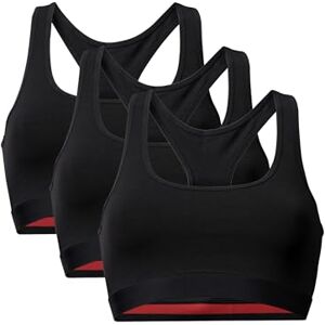 DANISH ENDURANCE Bralette de Algodón Orgánico para Mujer, 3 Pack, Negro, S DANISH ENDURANCE Bralette de Algodón Orgánico para Mujer, 3 Pack, Negro, S