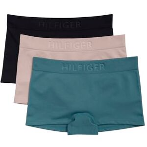 Tommy Hilfiger Ropa Interior sin Costuras para Mujer con Logotipo en Relieve, Paquete de 3 Unidades, Color Beige y Negro, Talla M Tommy Hilfiger Ropa Interior sin Costuras para Mujer con Logotipo en Relieve, Paquete de 3 Unidades, Color Beige y Negro, Talla M