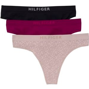 Tommy Hilfiger Tanga sin Costuras Mate y Brillo para Mujer, Paquete de 3, Beige equilibrado/Vino Italiano/Negro, M Tommy Hilfiger Tanga sin Costuras Mate y Brillo para Mujer, Paquete de 3, Beige equilibrado/Vino Italiano/Negro, M