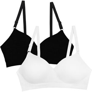 Fruit of the Loom Brasier Push-up sin Costuras para Mujer, Black Tone/White 2-Pack, 42B Fruit of the Loom Brasier Push-up sin Costuras para Mujer, Black Tone/White 2-Pack, 42B