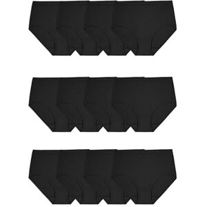 Fruit of the Loom Eversoft Paquete múltiple de Ropa Interior de algodón para Mujer, sin Etiquetas y Transpirable, Disponible en Tallas Grandes, Color Negro, Talla 10, Braguita Negro, 10 Fruit of the Loom Eversoft Paquete múltiple de Ropa Interior de algodón para Mujer, sin Etiquetas y Transpirable, Disponible en Tallas Grandes, Color Negro, Talla 10, Braguita Negro, 10