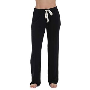 #followme Pantalones de pijama de forro polar sedoso a cuadros para mujer, Negro con crema, S #followme Pantalones de pijama de forro polar sedoso a cuadros para mujer, Negro con crema, S