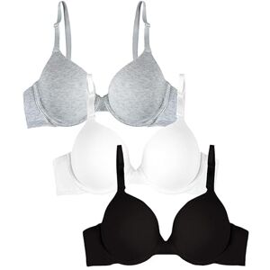 Fruit of the Loom Paquete de Brasier de algodón Suave para Mujer, ultrasuave, Flexible e Invisible Debajo de Las Camisetas, Negro/Blanco/Gris (Black/White/Grey Heather), 36B Fruit of the Loom Paquete de Brasier de algodón Suave para Mujer, ultrasuave, Flexible e Invisible Debajo de Las Camisetas, Negro/Blanco/Gris (Black/White/Grey Heather), 36B
