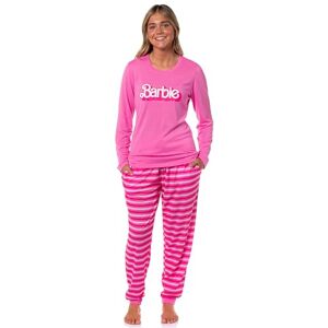 INTIMO Barbie Conjunto de pijama de manga larga para mujer, diseño clásico y retro, con logotipo retro y logotipo, Rosa, Small INTIMO Barbie Conjunto de pijama de manga larga para mujer, diseño clásico y retro, con logotipo retro y logotipo, Rosa, Small