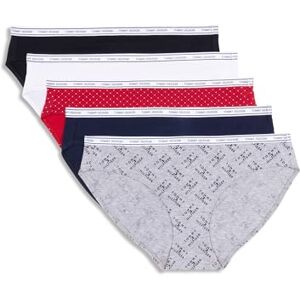 Tommy Hilfiger Bikini clásico de algodón para Mujer, con Cintura con Logotipo, Paquete de 5, TH Flag Stack Blazer, Color Gris Jaspeado, Azul Marino, súper Mini Puntos, Rojo Manzana, Blanco Tommy Hilfiger Bikini clásico de algodón para Mujer, con Cintura con Logotipo, Paquete de 5, TH Flag Stack Blazer, Color Gris Jaspeado, Azul Marino, súper Mini Puntos, Rojo Manzana, Blanco