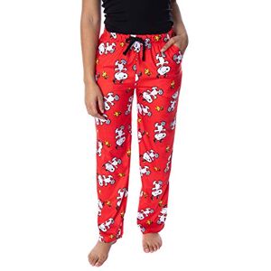 INTIMO Peanuts Women's Snoopy And Woodstock Allover Print Smooth Touch Fleece Sleep Bottoms Lounge Pajama Pants (Medium) INTIMO Peanuts Women's Snoopy And Woodstock Allover Print Smooth Touch Fleece Sleep Bottoms Lounge Pajama Pants (Medium)